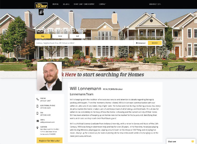 Lonnemann Team | Careers with Tucker | Will Lonnemann Page Screenshot| Find a Realtor in Indianapolis, IN | Real Estate Agents | Selling a House | Buy a House | Realtors near me